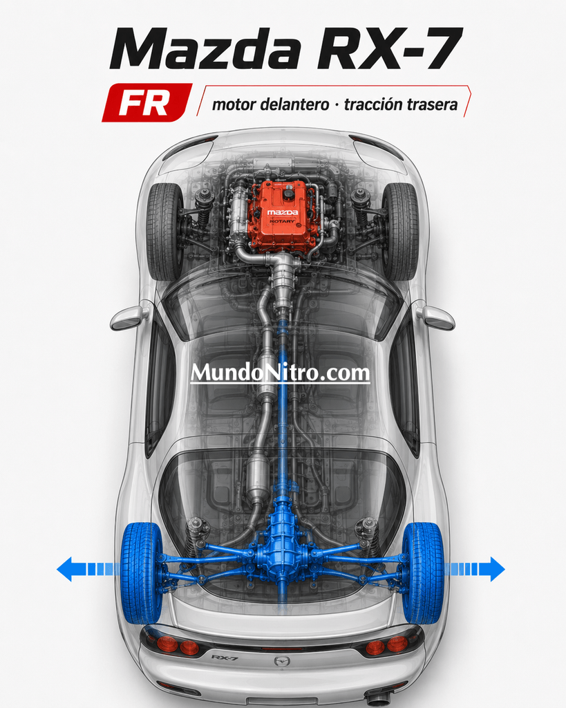 Esquema FR con motor delantero y tracción trasera