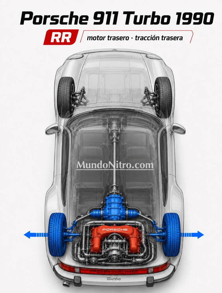 Esquema RR con motor trasero y tracción trasera